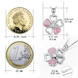 925 Sterling Silver Flower Cubic Zirconia Pendant Necklace