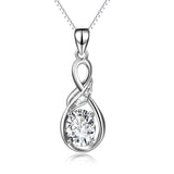 925 Sterling Silver Infinity Elegant Fine Jewels Pendant Necklace