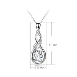 925 Sterling Silver Infinity Elegant Fine Jewels Pendant Necklace