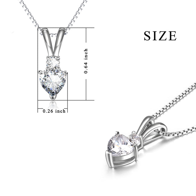 925 Sterling Silver Attract Pendant with Chain Jewels Necklace for Women