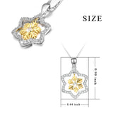 925 Sterling Silver Zirconial Hexagonal Star Snowflake Neckalce