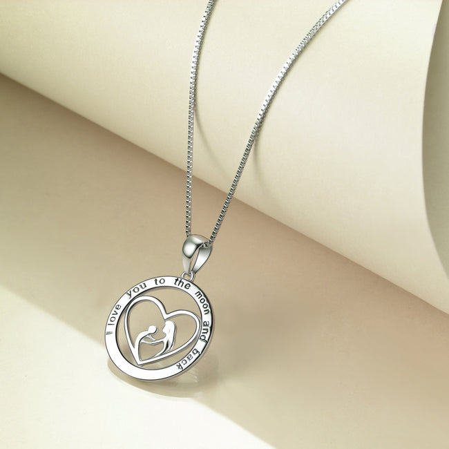 Mother's Love is Forever-Love Heart Pendant Necklace