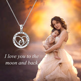 Mother's Love is Forever-Love Heart Pendant Necklace