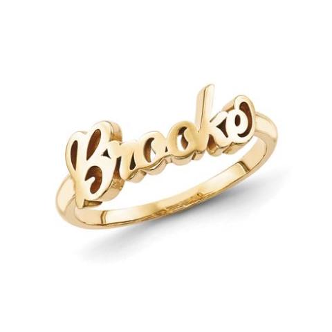 10K/14K Gold Personalized Script Letters Name Ring