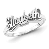 10K/14K Gold Personalized Script Letters Name Ring with Heart