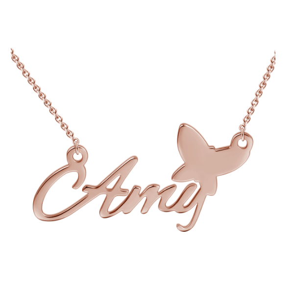 Copy of "Amy"Style 14K Personalized  Name Necklace Adjustable 16”-20”-White Gold/Yellow Gold/Rose Gold