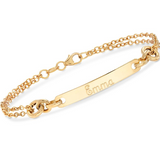 14K Gold Personalized Bar ID Bracelet Length Adjustable 6”-7.5”