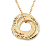 Ring 925 Sterling Silver Personalized Engraved Cubic Zirconia Name Necklaces Adjustable 16”-20”