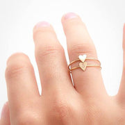 Copper/925 Sterling Silver Personalized Heart Ring