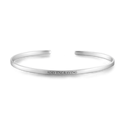 925 Sterling Silver Personalized Engravable Bangle -Small