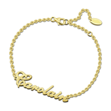 Copper/925 Sterling Silver Personalized Name Bracelet Length Adjustable 6”-7.5”