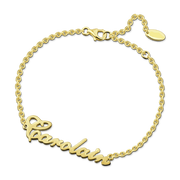 14K Gold Personalized Name Bracelet Length Adjustable 6”-7.5”