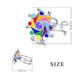 925 Sterling Silver Super Cool Eight Color Windmill Birthstones Ring