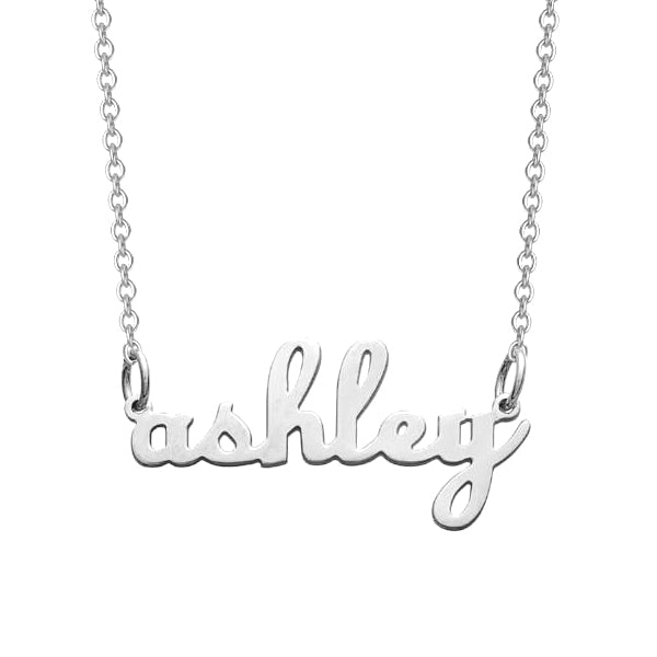 925 Sterling Silver Personalized Lowercase Script Name Necklace Adjustable Chain 16"-20"