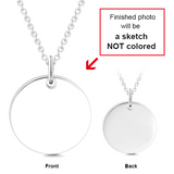 925 Sterling Silver Personalized Engravable Photo Hang Tag Necklace Adjustable 16”-20”