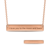 Copper/I'll Love You Forever - Personalized Bar Necklace Adjustable Chain 16”-20”