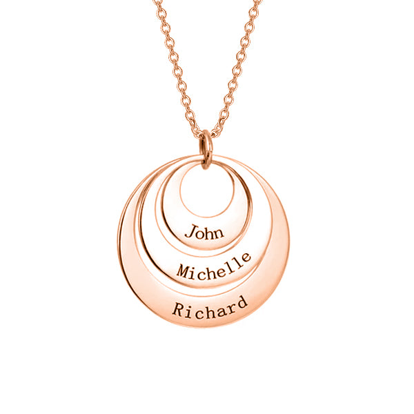 Copper/925 Sterling Silver Personalized Engravable Three Disc Necklace Adjustable 16”-20”