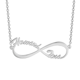 Infinite Love -Copper/925 Sterling Silver Personalized Name Necklace Adjustable 18”-20”