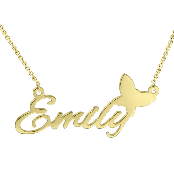 14K Gold "Adjustable 16”-20” Emily"Style Personalized Name Necklace