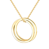 14K Gold-Personalized Engravable Double Loop Necklace Adjustable 16”-20”
