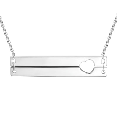 Close To My Heart - 10K/4K Gold Personalized Engraved Bar Necklace Adjustable 16”-20”