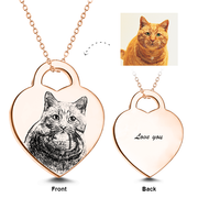 925 Sterling Silver Personalized Engraved Pets Photo Necklaces Adjustable 16”-20”