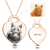 Adjustable 16”-20”  14K Gold  Personalized Engraved Pets Photo Necklaces