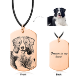 925 Sterling Silver Personalized Pet Engraved Photo Necklace