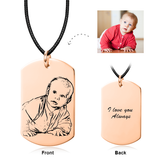 925 Sterling Silver Personalized Kids Photo Necklace Adjustable 16”-20”