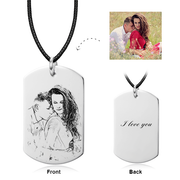 Only You -10K/14KGold Personalized Engraved Photo Necklace Adjustable 16”-20”-White Gold/Yellow Gold/Rose Gold