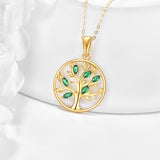 Collier pendentif arbre de vie en or massif 14 carats bijoux cadeaux pour femme