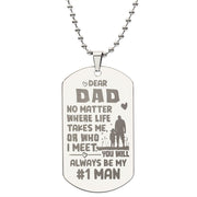 To My Dad Necklace - Dad, You'll Always Be My #1 Man