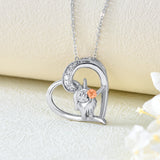 Highland Cow Necklace Sterling Silver Heart Cow Pendant