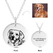 925 Sterling Silver PET NECKLACE--PHOTO & TEXT ENGRAVED NECKLACE