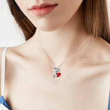 Bear Crystal Pendant Necklace Jewelry in White Gold Plated Sterling Silver