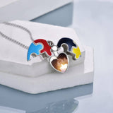 Autism Awareness Necklace Sterling Silver Heart Photo Locket Necklace