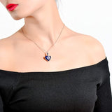 Heart Urn Necklace for Ashes with Crystal I Love You In 925 Silver Cremation Jewelry