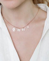 925 Sterling Silver Initial Custom Name Jewelry Spaced Letter Necklace