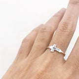 925 Sterling Silver Personalized Bible Verse Ring Silver Cross Ring