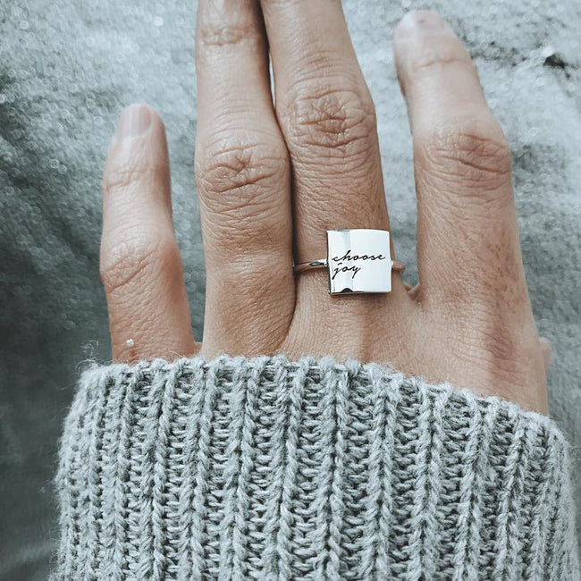 925 Sterling Silver Personalized Inspirational Ring