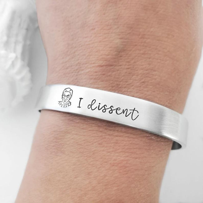 925 Sterling Silver I Dissent Ruth Bader Ginsburg Gift Feminist Womens Rights Resist Supreme Court Human Rights Justice Opinion Social Equality Activist