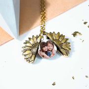 925 Sterling Silver Sunflower Necklace Exclusive Sunflower Photo Locket Necklace