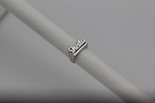 925 Sterling Silver Personalized Name Ring for Girlfriend Gift