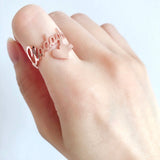 925 Sterling Silver Personalized Script Letters Name Ring with Heart