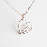 Copper/925 Sterling Silver Personalized Heart Name Necklace Adjustable 16”-20”