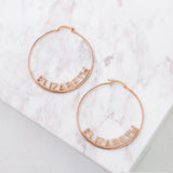 925 Sterling Silver Custom Name Hoops Large Hoop Earrings in Sterling Silver Gold and Rose Gold Name Earrings Personalized Gift for Her