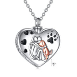 Sterling Silver Dog Urn Necklace/Ring for Ashes Dog Memorial Keepsake Cremation Jewelry Gifts for Women Dog Lovers