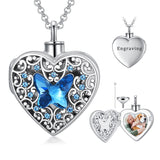 Butterfly Urn Necklace for Ashes Cremation Jewelry for Ashes Ashes Sterling Silver Cremation Heart Picture Locket Necklace Memorial Jewelry