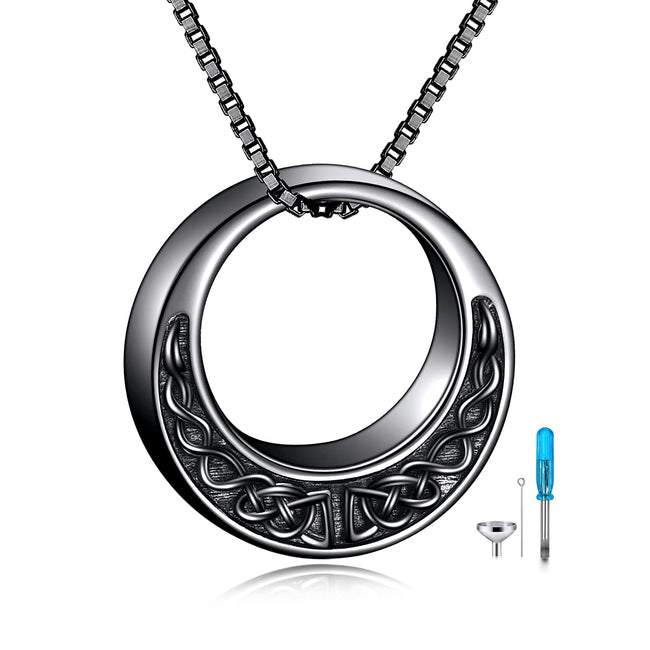Circle of Life Urn Necklace for Ashes 925 Sterling Silver Celtic Knot Urn Necklace Always in My Heart Cremation Jewelry Pendant Necklaces for ashes
