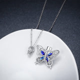 Butterfly Urn Necklace for Ashes for Women 925 Sterling Silver Celtic Knot Irish Necklace Cremation Jewelry for Ashes